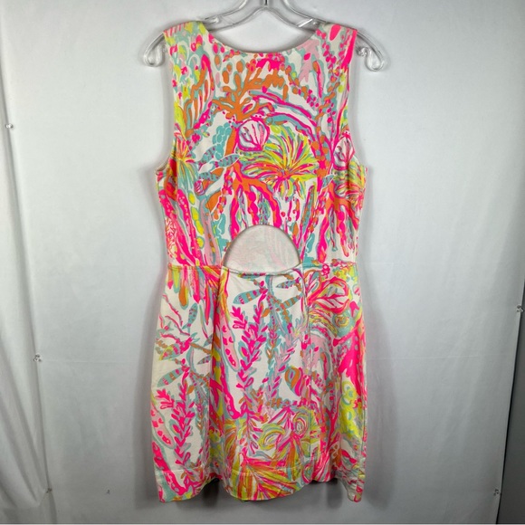 Lilly Pulitzer Colorful Floral Whiting Cutout Back Shift Dress in Scuba to Cuba - Picture 5 of 8